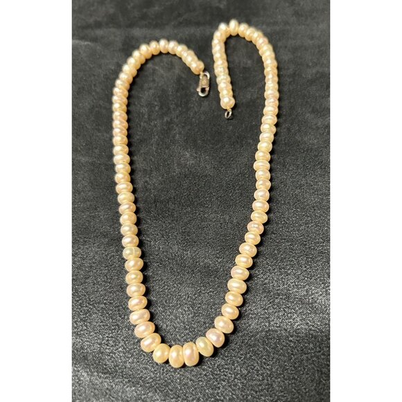 Off White Freshwater Baroque Pearl Necklace 17” w/ 925 clasp - Picture 1 of 6